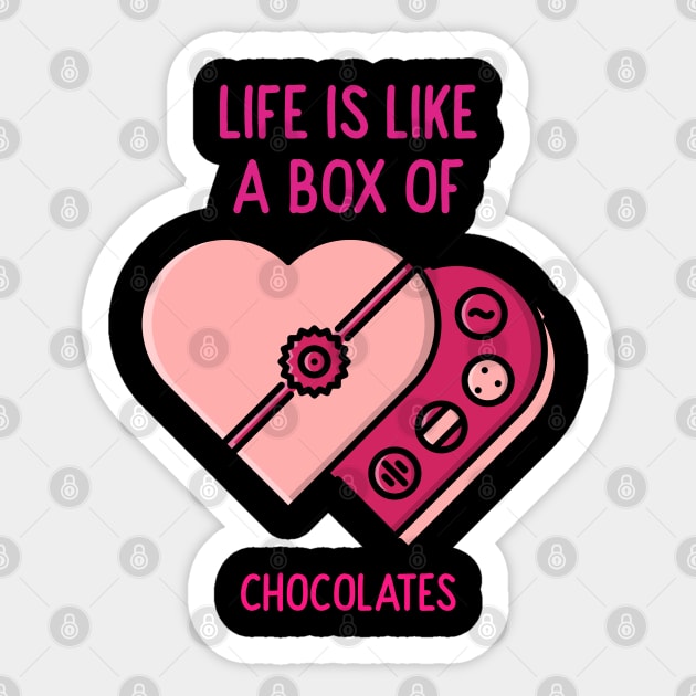 Life is like a box of chocolates Sticker by sydorko